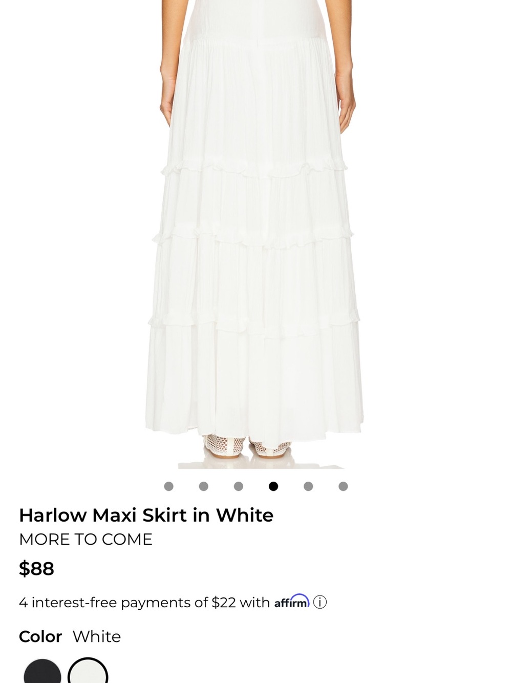 Tiered White Maxi Skirt — Lightweight Flowy Design